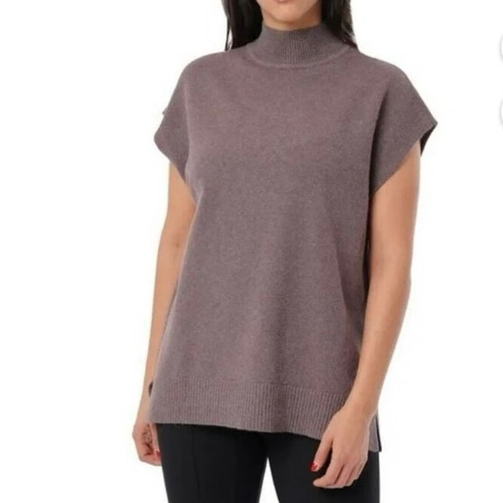 CYRUS NWT Boxy Knit Mock Neck Sweater Shirt Top Coffee Size Small Relaxed Fit